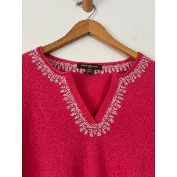 Tommy Bahama Women's Medium Rose Pink 100% Cashmere Tunic - Picture 3 of 10
